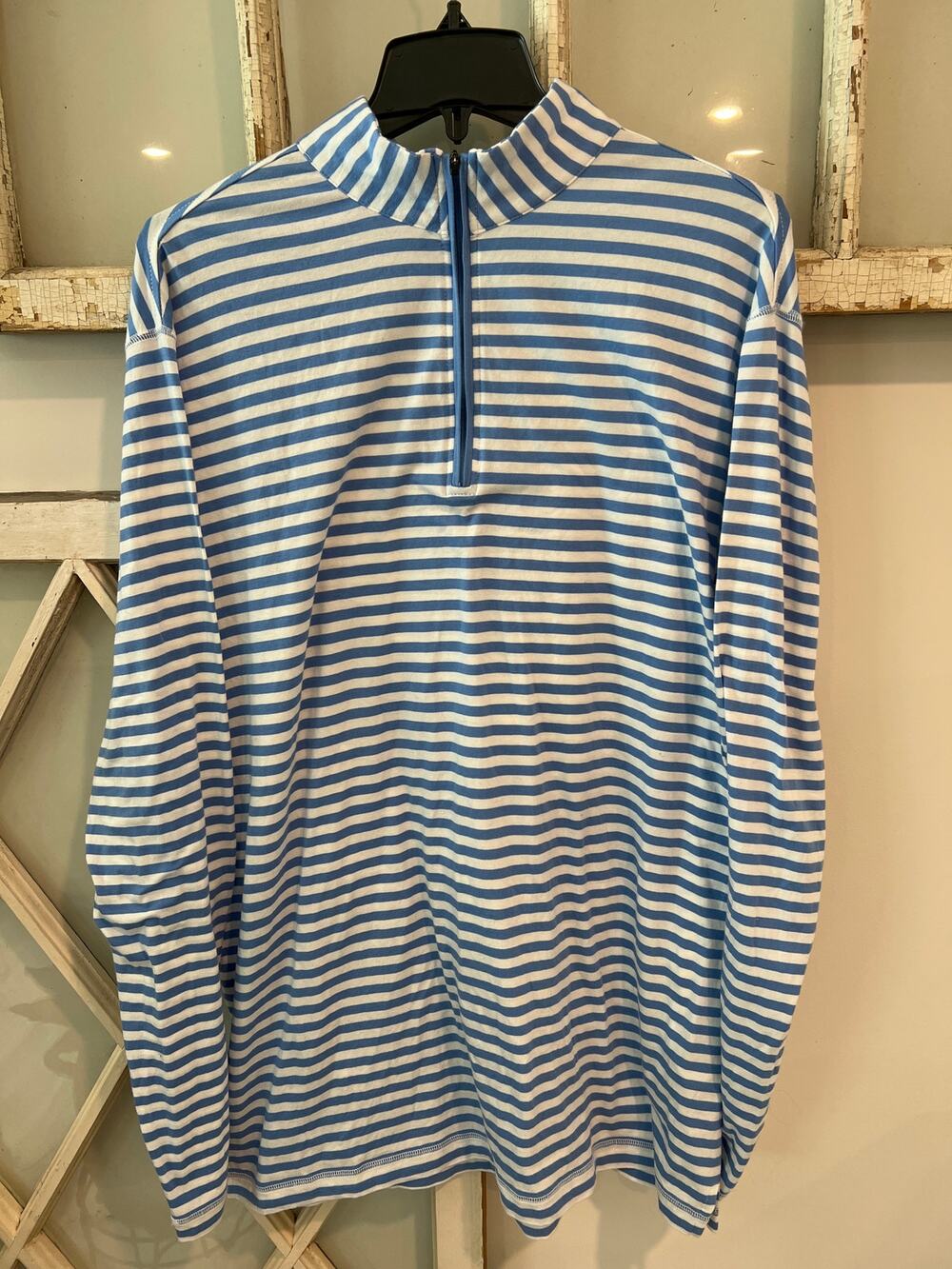 Oliver Ridley size large striped 1/4 zip pullover